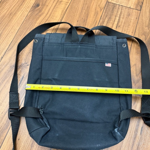 J.Stark Sentinel Backpack Waxed Canvas Flap Bag Black Made in USA - Picture 7 of 8